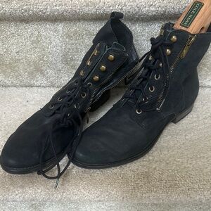 Sam Edelman Black Ankle Booties with Suede Finish